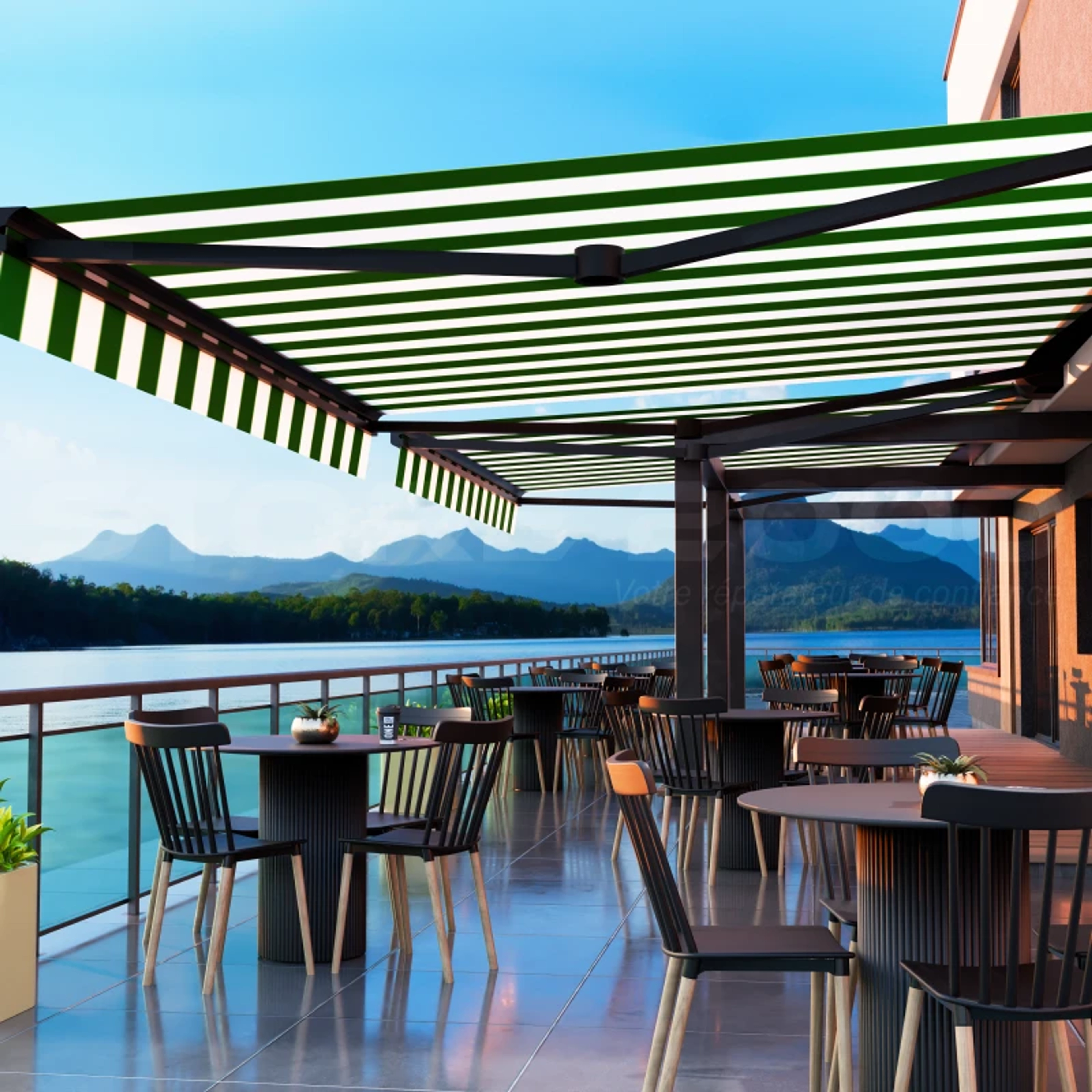 Store banne bloqué en position basse